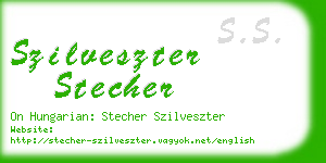 szilveszter stecher business card